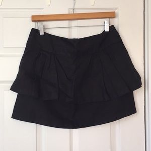 F21 two tier black linen skirt